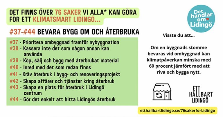 Bevara, bygg om och återbruka – ta vara på det som redan finns